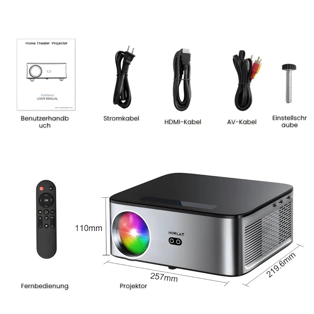 Intelligenter Full HD Beamer – 1100 ANSI Lumen, Android 9.0, Autofokus, Wi-Fi 5G, Bluetooth 5.1 Projektor