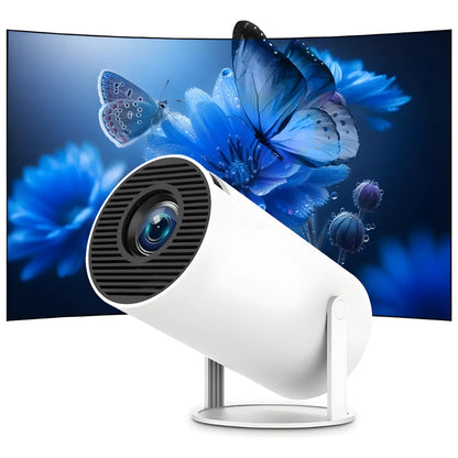 Beamer mit Android 11 – 260 ANSI Lumen, Autofokus, 180° drehbare Basis, Wi-Fi 6, Bluetooth 5.0 HD Projektor