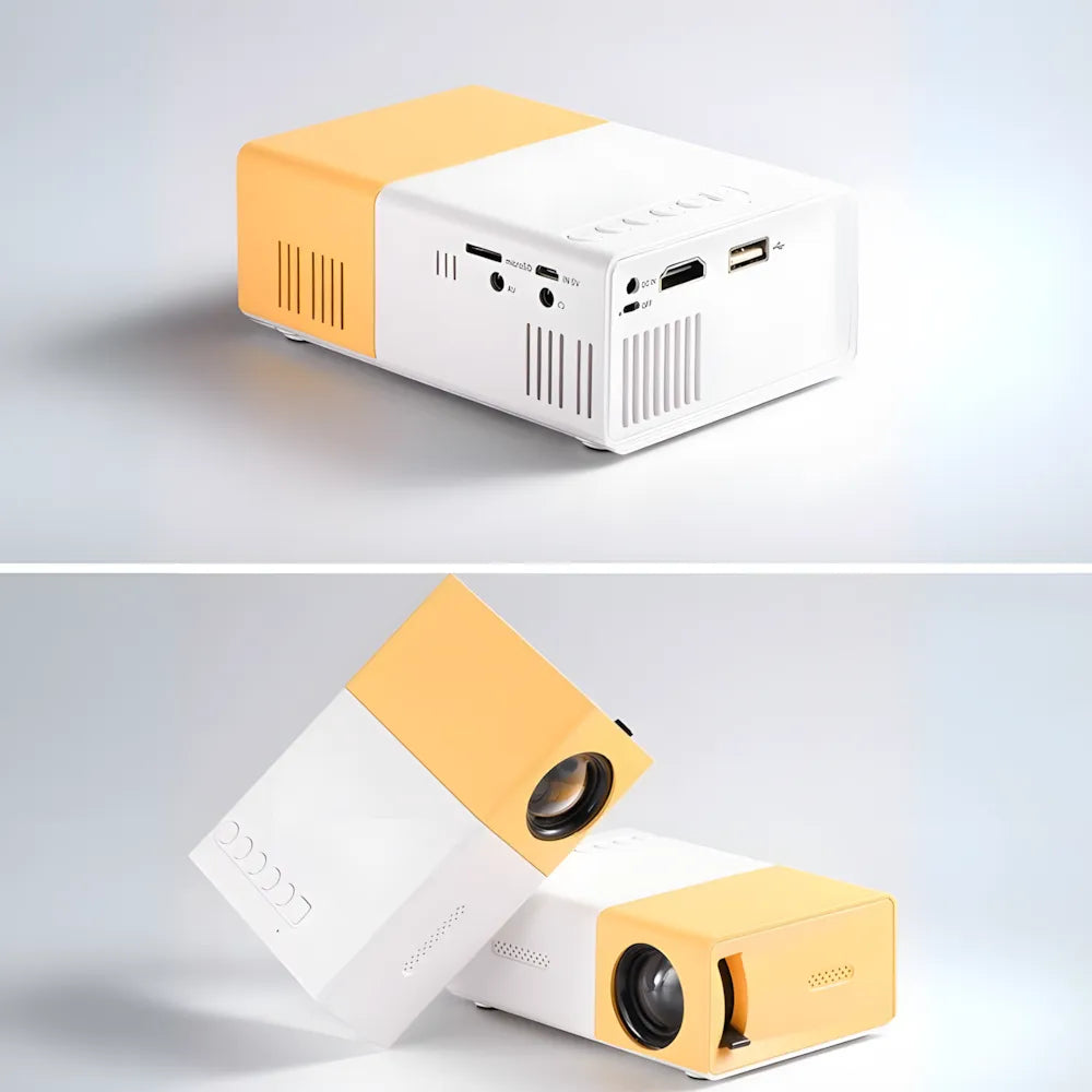 Mini Beamer tragbar – Einfacher Projektor mit HDMI & USB, Plug & Play für Filme und Spiele