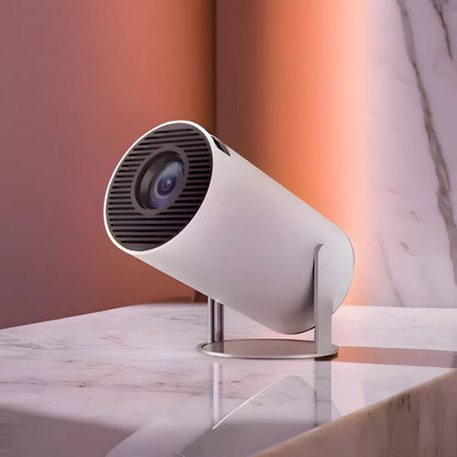 Beamer mit Android 11 – 260 ANSI Lumen, Autofokus, 180° drehbare Basis, Wi-Fi 6, Bluetooth 5.0 HD Projektor