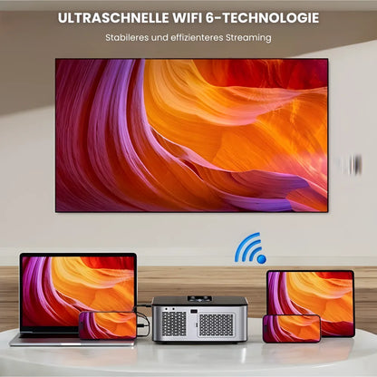 Intelligenter Full HD Beamer – 1100 ANSI Lumen, Android 9.0, Autofokus, Wi-Fi 5G, Bluetooth 5.1 Projektor