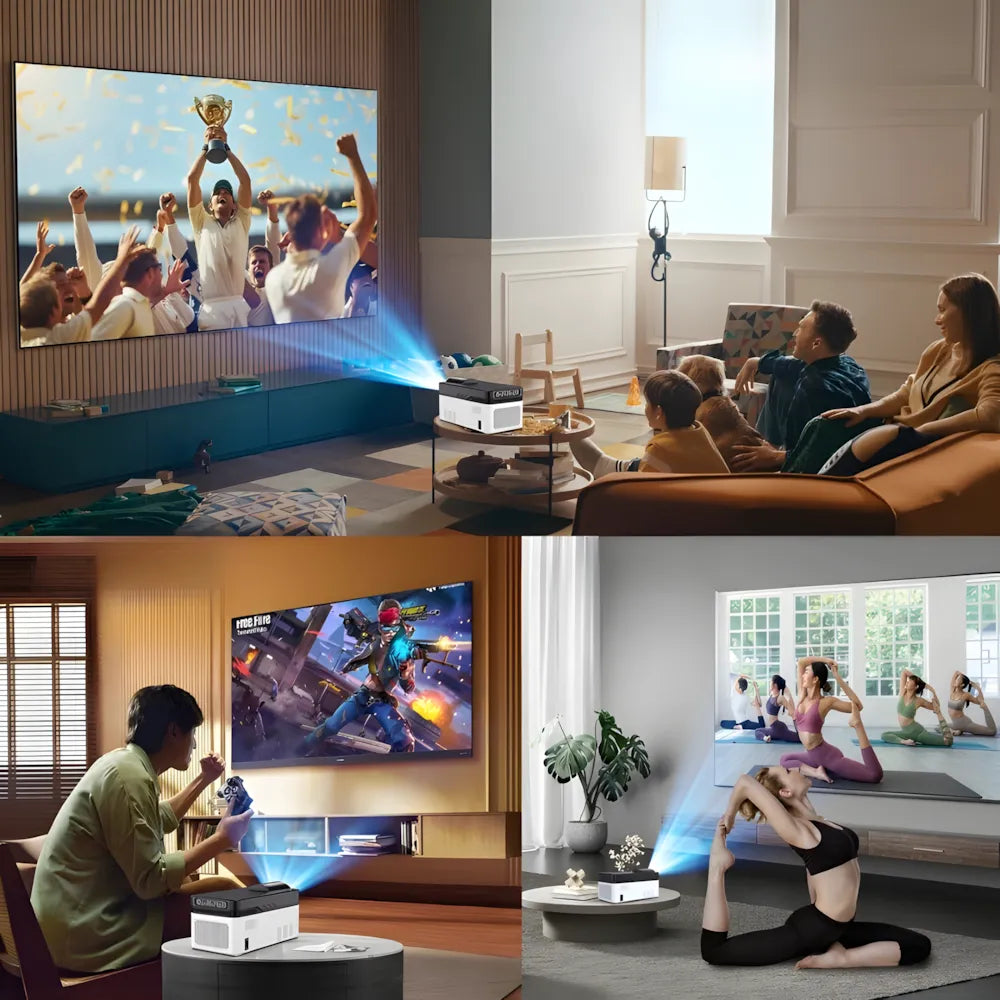 Beamer Ultra-Kurzdistanz – Full HD 1080p, Android 11, 900 ANSI Lumen, Autofokus, Wi-Fi 6 & Bluetooth 5.4 Projektor