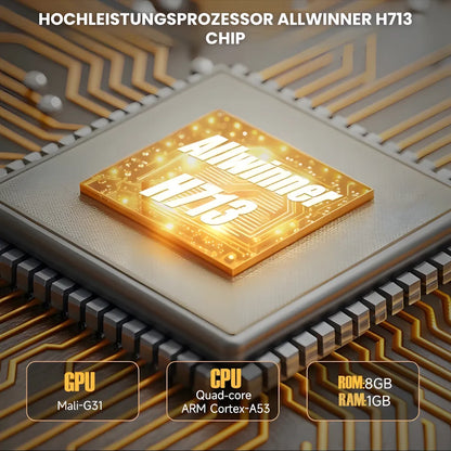 Beamer mit Android 11 und Full HD – Tragbarer Projektor mit 650 ANSI Lumen, Wi-Fi 6 & Bluetooth, 360° drehbar