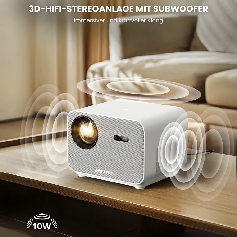 Full HD Android Beamer – Autofokus, Wi-Fi 6, Bluetooth 5.2, Kabelloses Streaming & Projektion bis zu 300 Zoll Projektor