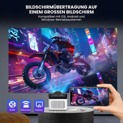 Beamer Ultra-Kurzdistanz – Full HD 1080p, Android 11, 900 ANSI Lumen, Autofokus, Wi-Fi 6 & Bluetooth 5.4 Projektor