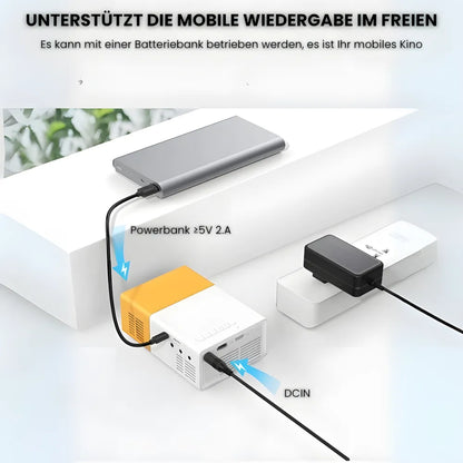 Mini Beamer tragbar – Einfacher Projektor mit HDMI & USB, Plug & Play für Filme und Spiele