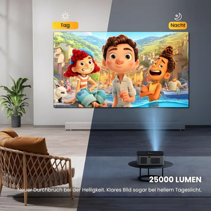Intelligenter Full HD Beamer – 1100 ANSI Lumen, Android 9.0, Autofokus, Wi-Fi 5G, Bluetooth 5.1 Projektor