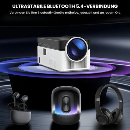 Beamer Ultra-Kurzdistanz – Full HD 1080p, Android 11, 900 ANSI Lumen, Autofokus, Wi-Fi 6 & Bluetooth 5.4 Projektor