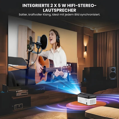Beamer Ultra-Kurzdistanz – Full HD 1080p, Android 11, 900 ANSI Lumen, Autofokus, Wi-Fi 6 & Bluetooth 5.4 Projektor