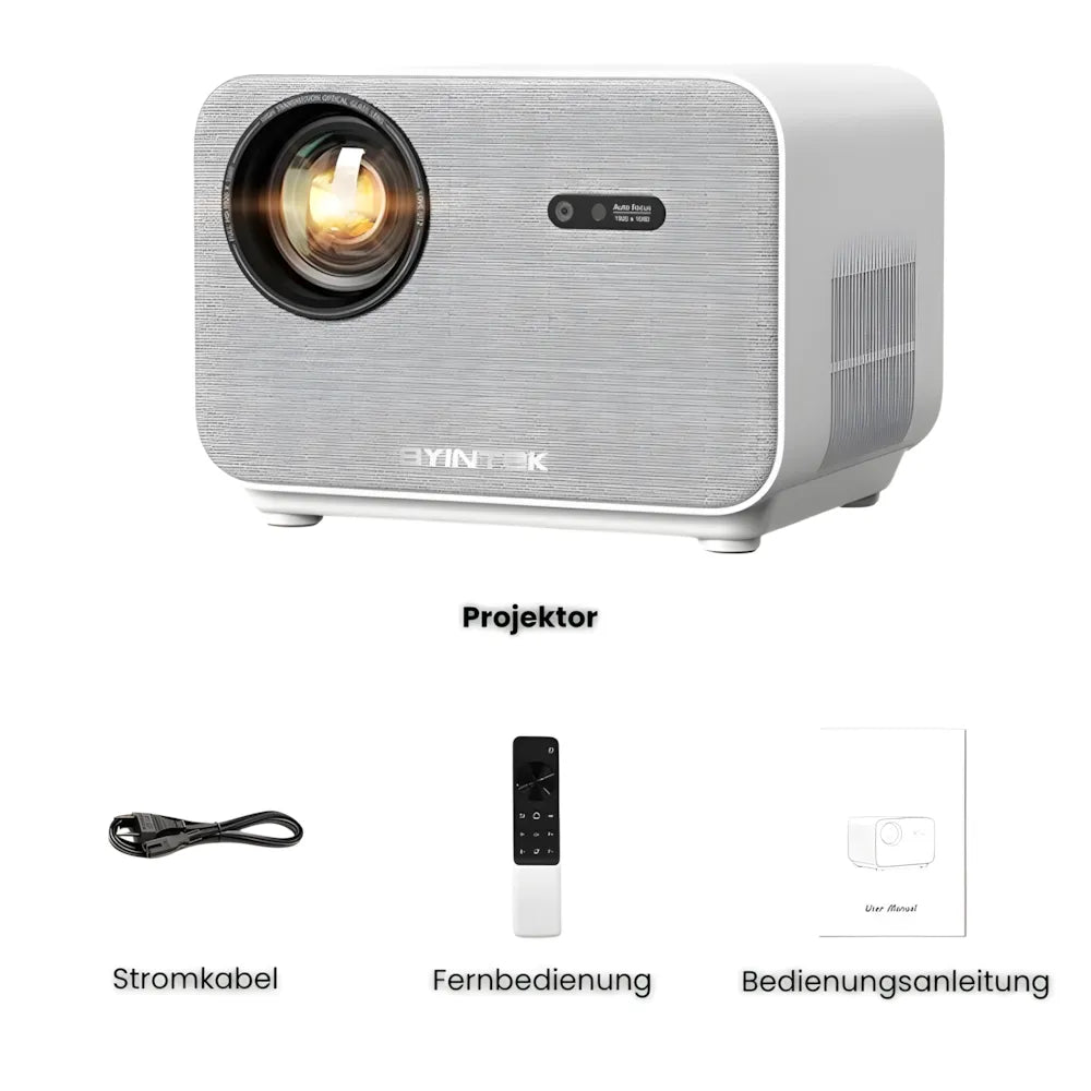 Full HD Android Beamer – Autofokus, Wi-Fi 6, Bluetooth 5.2, Kabelloses Streaming & Projektion bis zu 300 Zoll Projektor