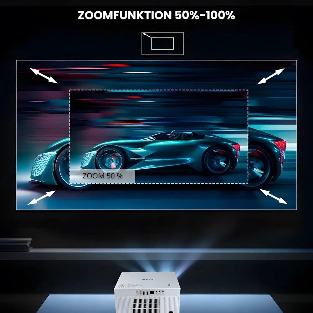 Heimkino Beamer – Android 13, 1200 ANSI Lumen, 6D Auto-Keystone, 4K-kompatibel, Wi-Fi 6, Bluetooth Projektor