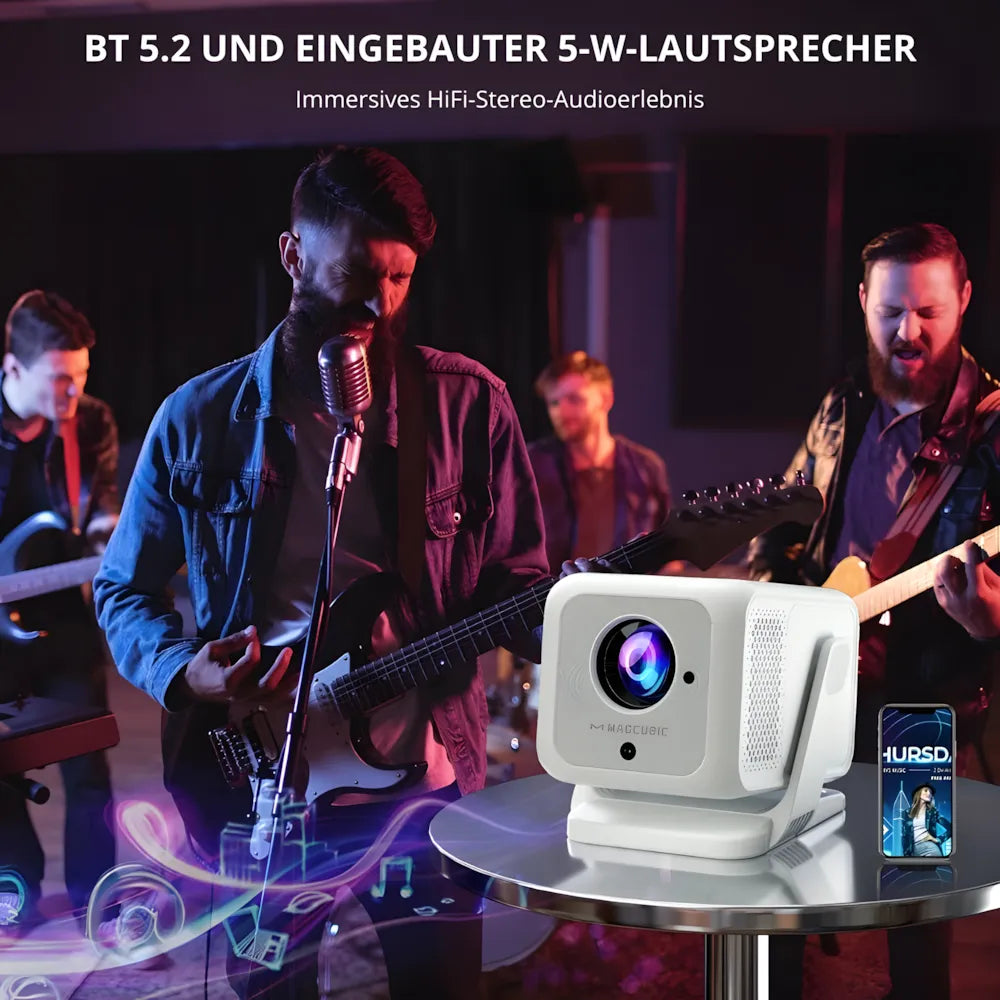 1080P Android 11 Beamer – Autofokus, Wi-Fi 6 & Bluetooth 5.2, Full HD Projektor
