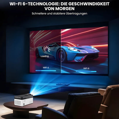 Beamer Ultra-Kurzdistanz – Full HD 1080p, Android 11, 900 ANSI Lumen, Autofokus, Wi-Fi 6 & Bluetooth 5.4 Projektor