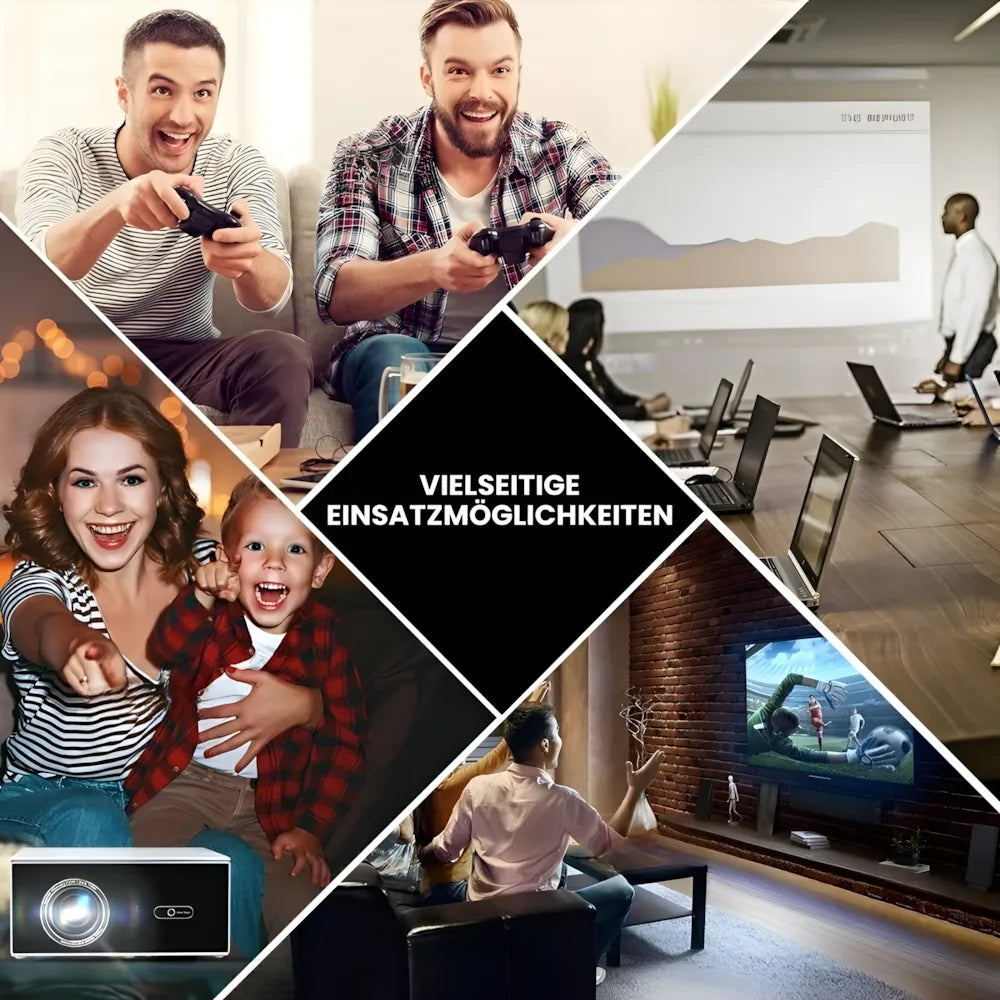 Heimkino Beamer – Android 13, 1200 ANSI Lumen, 6D Auto-Keystone, 4K-kompatibel, Wi-Fi 6, Bluetooth Projektor