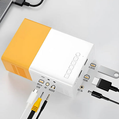 Mini Beamer tragbar – Einfacher Projektor mit HDMI & USB, Plug & Play für Filme und Spiele