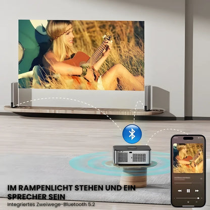 Intelligenter Full HD Beamer – 1100 ANSI Lumen, Android 9.0, Autofokus, Wi-Fi 5G, Bluetooth 5.1 Projektor
