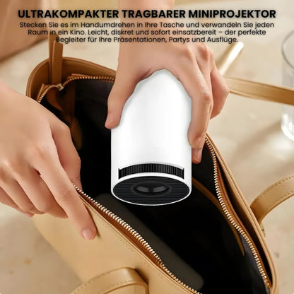 Beamer mit Android 11 – 260 ANSI Lumen, Autofokus, 180° drehbare Basis, Wi-Fi 6, Bluetooth 5.0 HD Projektor