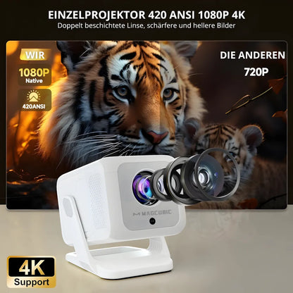 1080P Android 11 Beamer – Autofokus, Wi-Fi 6 & Bluetooth 5.2, Full HD Projektor