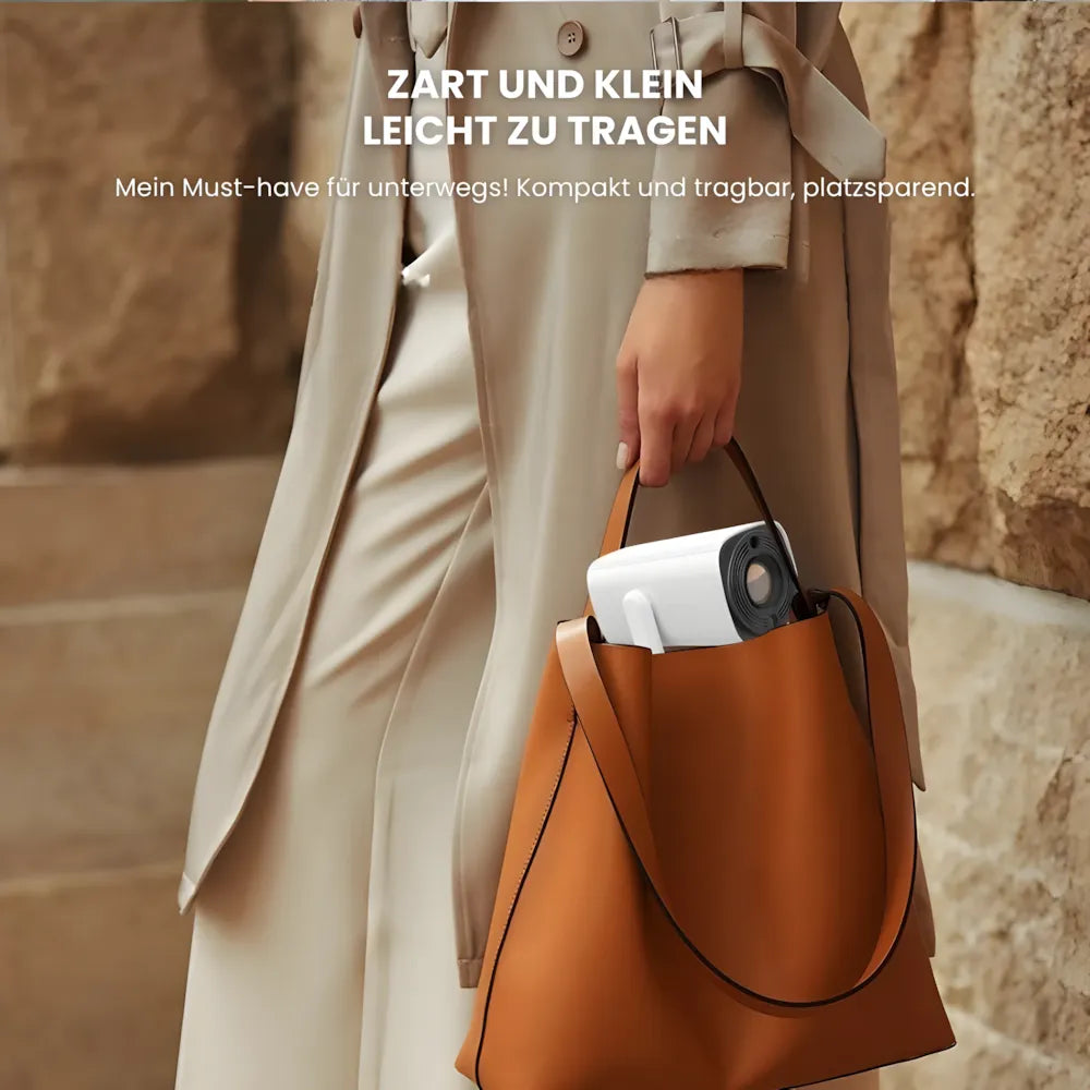 Flexibler Beamer – Android 11, 230° Neigungswinkel, Autofokus, Akku, Wi-Fi 5G, Bluetooth 5.2, 10W Lautsprecher Projektor