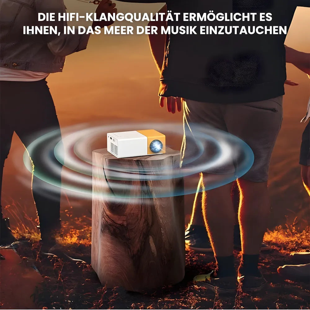 Mini Beamer tragbar – Einfacher Projektor mit HDMI & USB, Plug & Play für Filme und Spiele