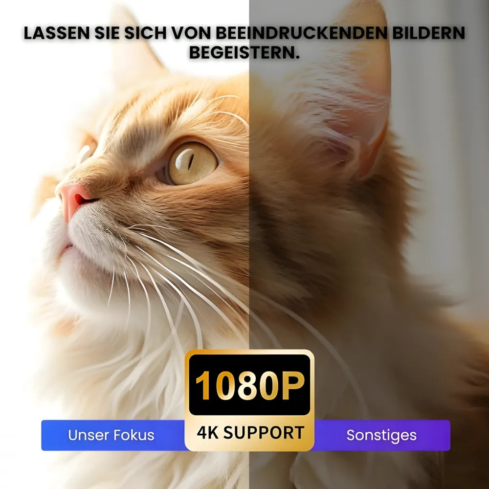 Beamer Ultra-Kurzdistanz – Full HD 1080p, Android 11, 900 ANSI Lumen, Autofokus, Wi-Fi 6 & Bluetooth 5.4 Projektor