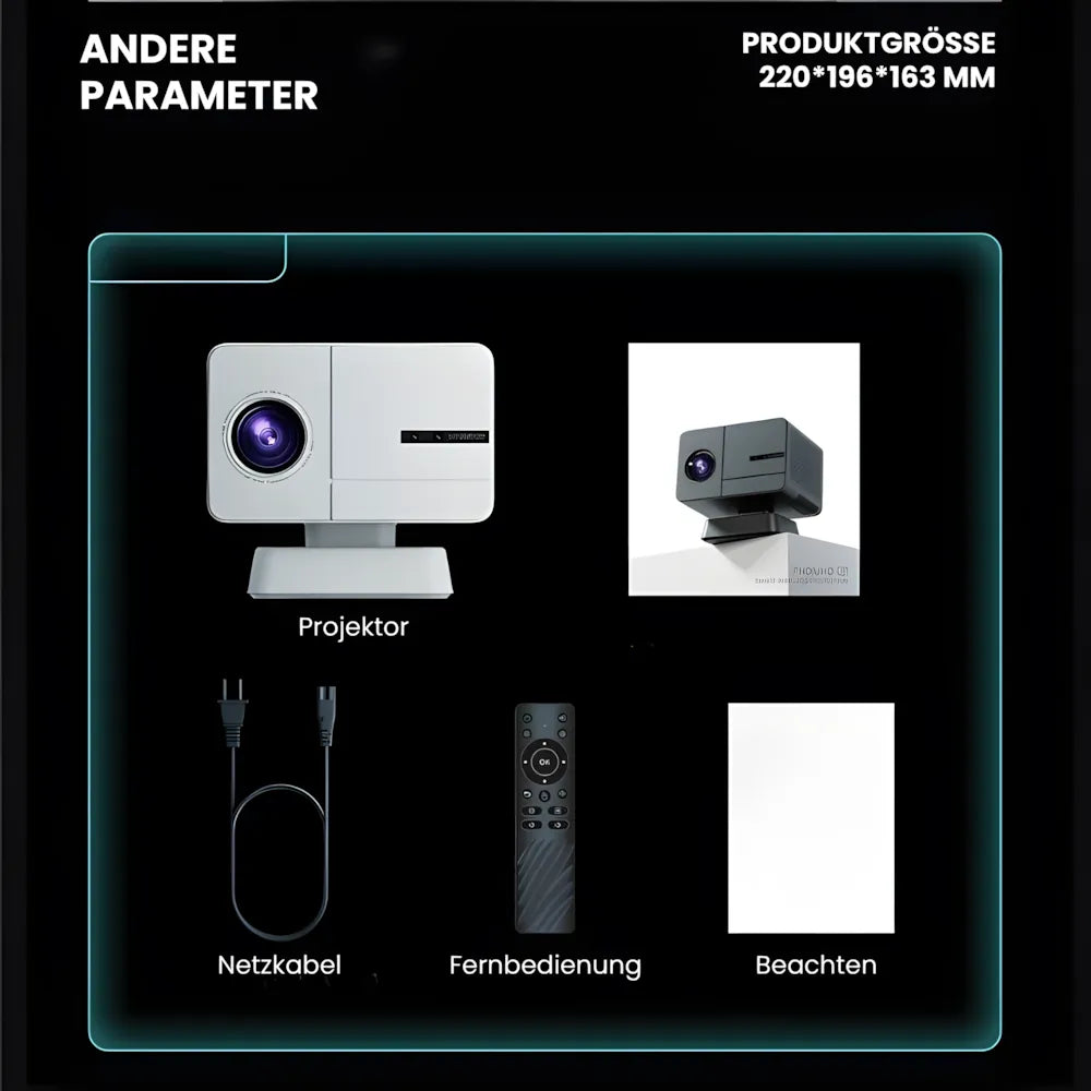 Beamer Home Cinema 1080p – Android 11, 800 ANSI Lumen, Autofokus, Wi-Fi, Bluetooth Projektor