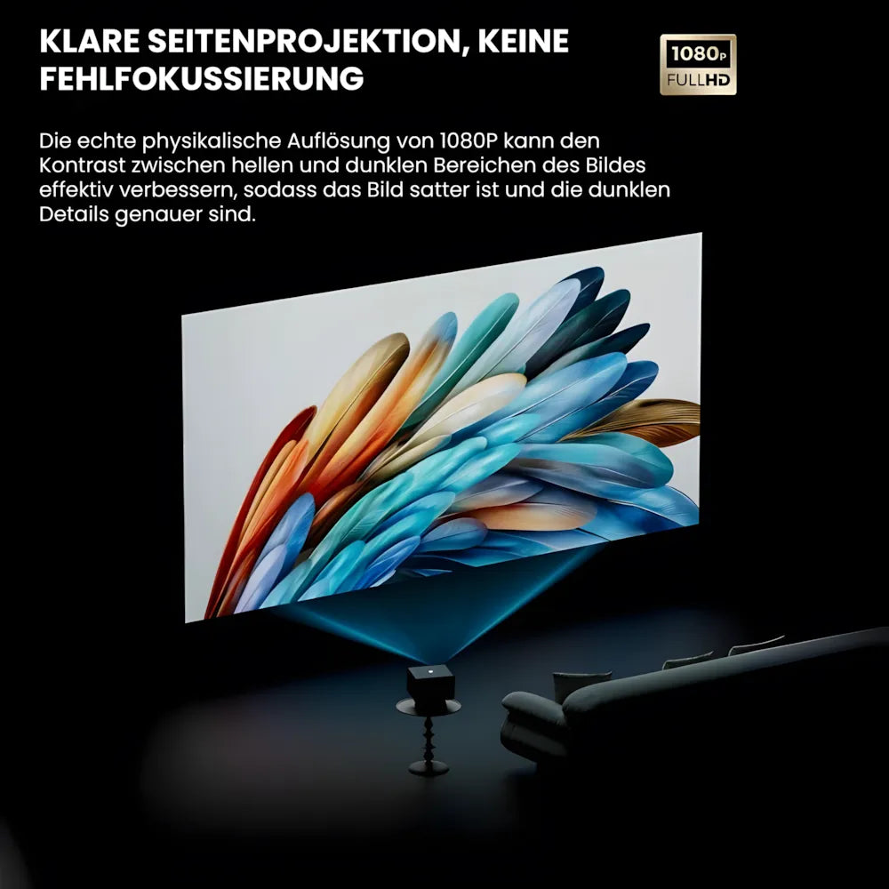 Beamer Home Cinema 1080p – Android 11, 800 ANSI Lumen, Autofokus, Wi-Fi, Bluetooth Projektor