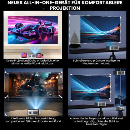 Intelligenter Full HD Beamer – 1100 ANSI Lumen, Android 9.0, Autofokus, Wi-Fi 5G, Bluetooth 5.1 Projektor