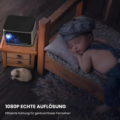 Full HD Android Beamer – 1080p nativ, 580 ANSI Lumen, automatische Korrektur, 1.35x optischer Zoom, Bluetooth, bis zu 250 Zoll Projektor