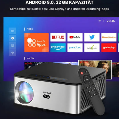 Intelligenter Full HD Beamer – 1100 ANSI Lumen, Android 9.0, Autofokus, Wi-Fi 5G, Bluetooth 5.1 Projektor