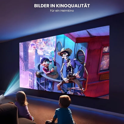Beamer mit Android 11 – 260 ANSI Lumen, Autofokus, 180° drehbare Basis, Wi-Fi 6, Bluetooth 5.0 HD Projektor