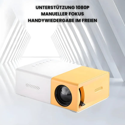 Mini Beamer tragbar – Einfacher Projektor mit HDMI & USB, Plug & Play für Filme und Spiele