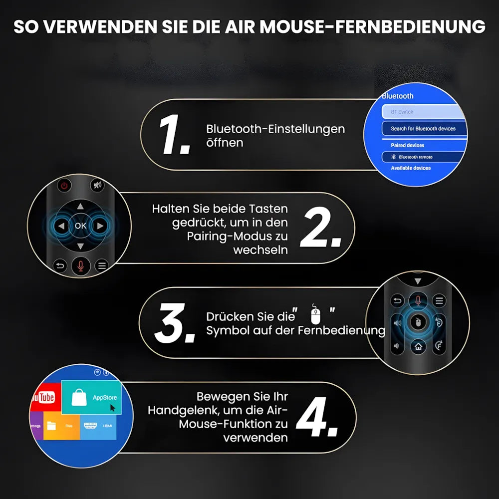 Tragbarer Smart Beamer – Full HD 1080p, Android 11, Autofokus, Wi-Fi 6, Bluetooth 5.4, 180° Rotation, Kurzdistanz Projektor