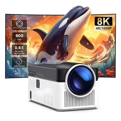 Beamer Ultra-Kurzdistanz – Full HD 1080p, Android 11, 900 ANSI Lumen, Autofokus, Wi-Fi 6 & Bluetooth 5.4 Projektor