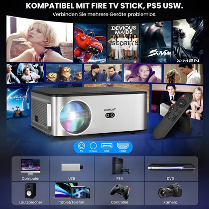 Intelligenter Full HD Beamer – 1100 ANSI Lumen, Android 9.0, Autofokus, Wi-Fi 5G, Bluetooth 5.1 Projektor