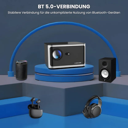 Full HD Android Beamer – 1080p nativ, 580 ANSI Lumen, automatische Korrektur, 1.35x optischer Zoom, Bluetooth, bis zu 250 Zoll Projektor
