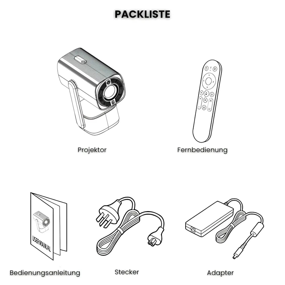 Flexibler Beamer – Android 11, 230° Neigungswinkel, Autofokus, Akku, Wi-Fi 5G, Bluetooth 5.2, 10W Lautsprecher Projektor